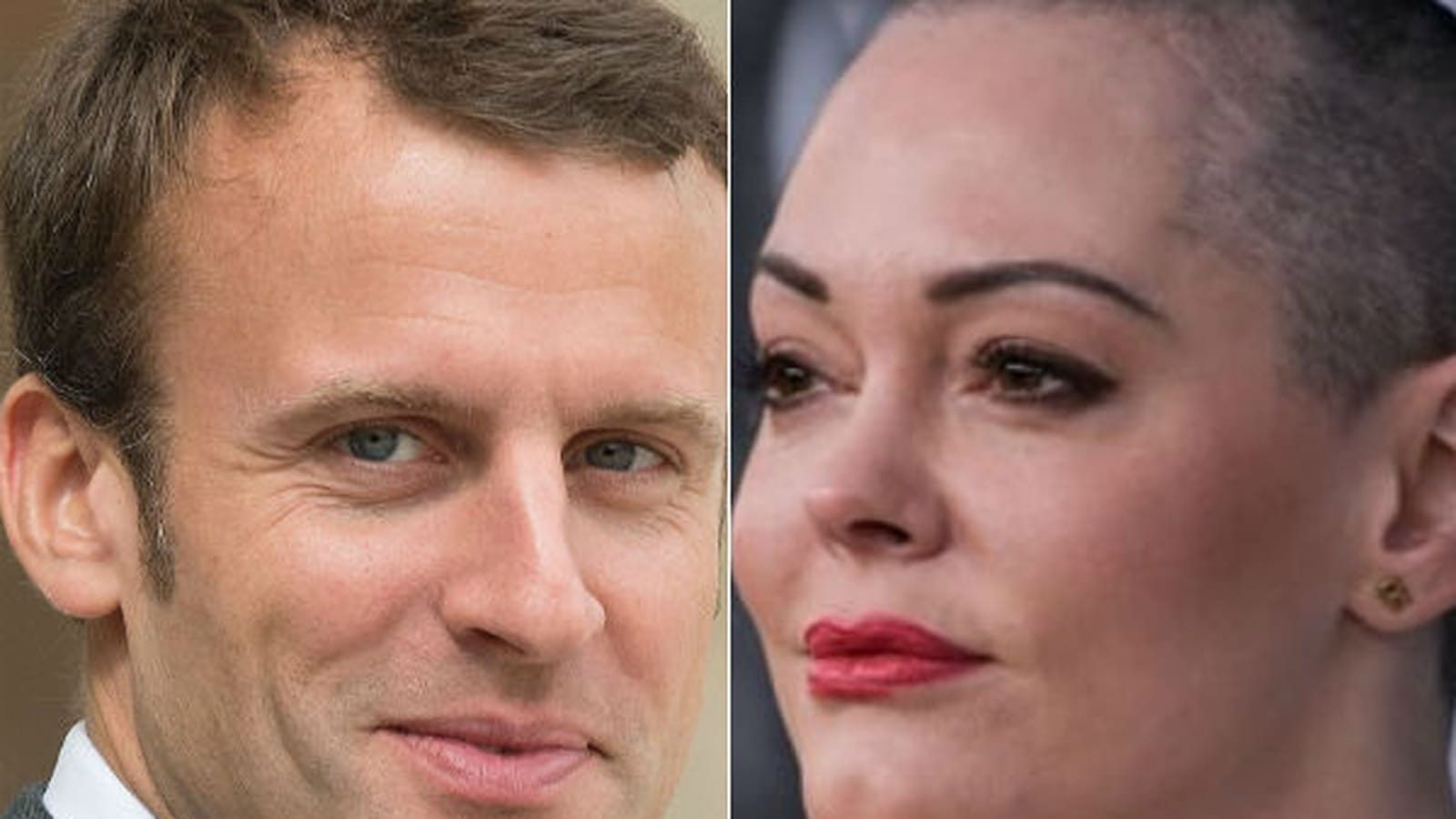 Rose McGowan et Emmanuel Macron