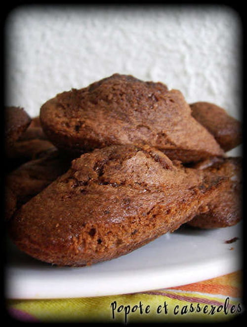 Madeleines cacaotées au coeur praliné
