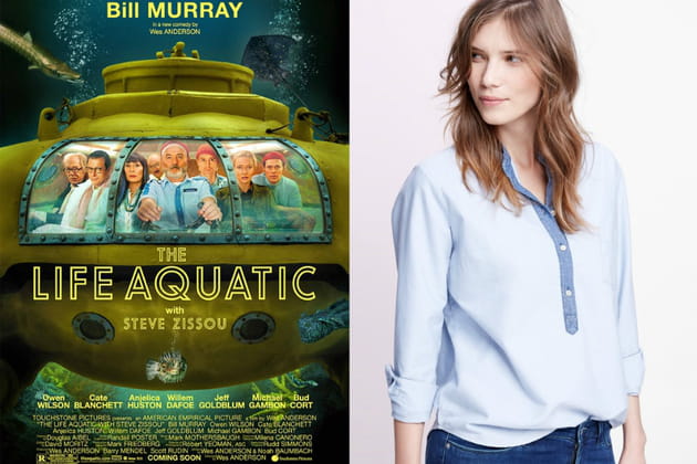 Un chemise bleu ciel façon Steve Zissou dans "La Vie aquatique"