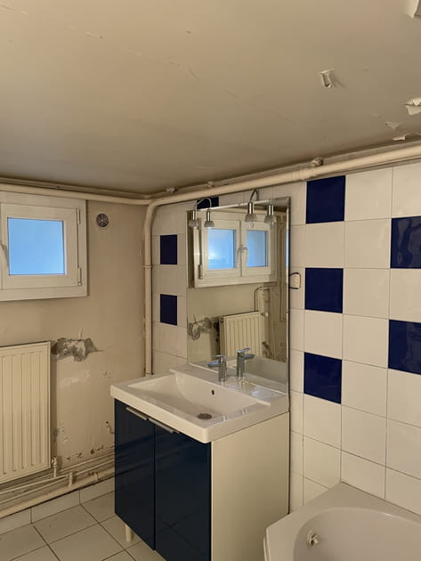 Avant&nbsp;: une salle de bains en mauvais &eacute;tat et pas tr&egrave;s soign&eacute;e