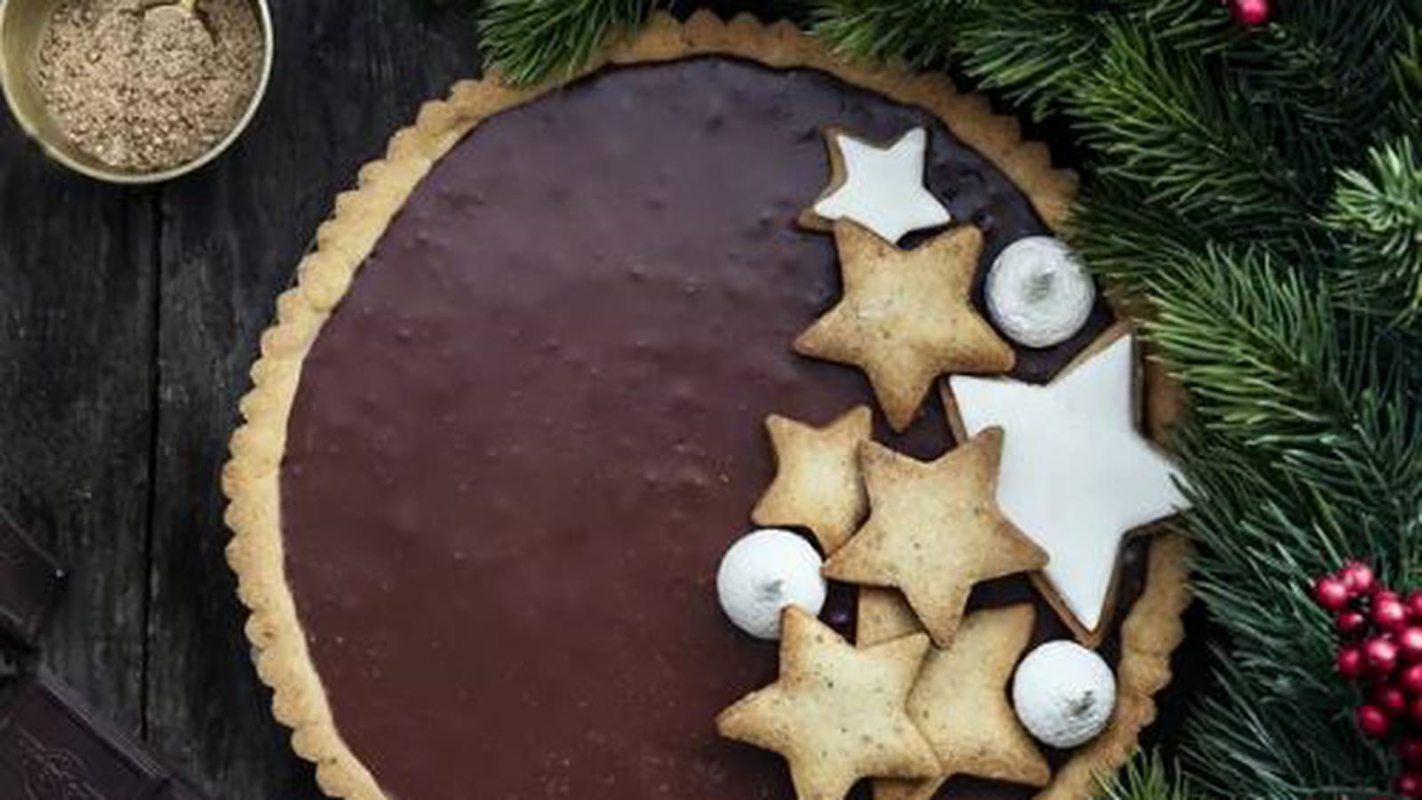 Tarte au chocolat noir et noix de coco
