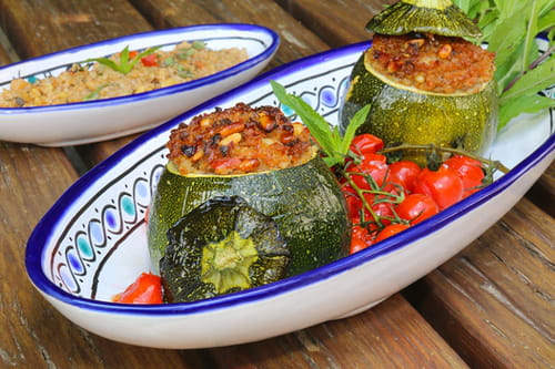 Courgettes rondes farcies au Boulgour