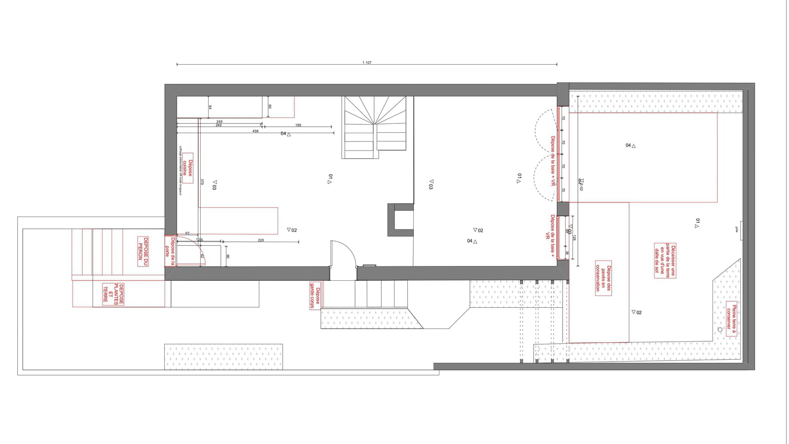 Plan rez-de-chaussée existant 
