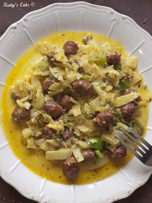 Merguez d'automne au cajun et son chou blanc