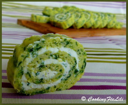 Roulés apéro épinards-wasabi et fromage de chèvre
