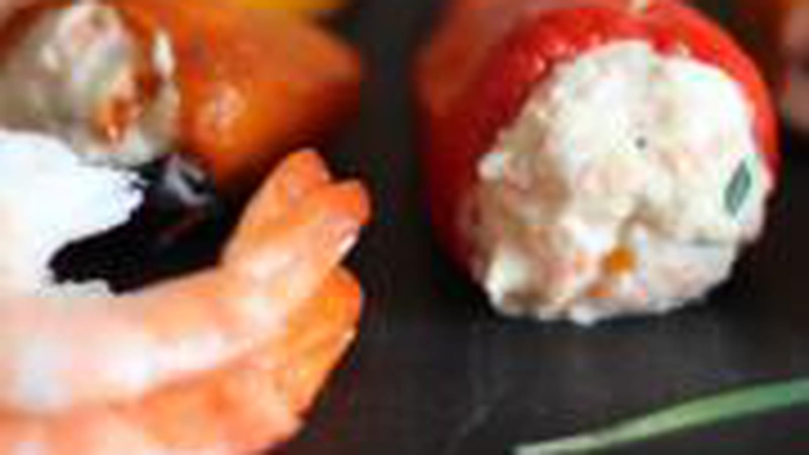 Mini poivrons à la crème de crevette