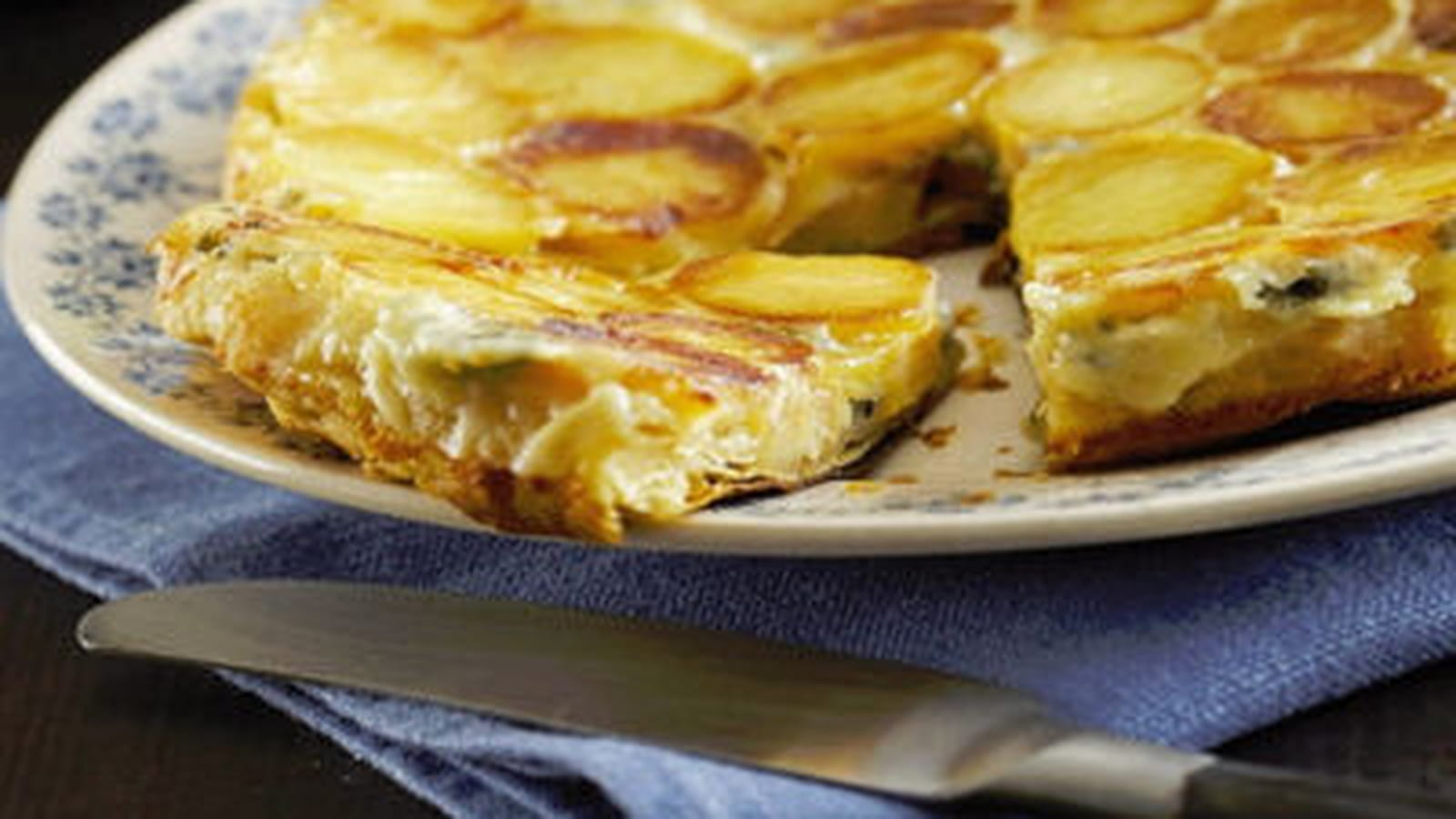 Tarte Tatin de Ratte du Touquet au Bresse Bleu