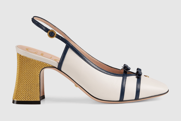 Escarpins bleu et blanc de Gucci