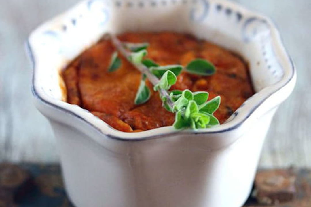 Flan d'aubergines et tomates à la provençale