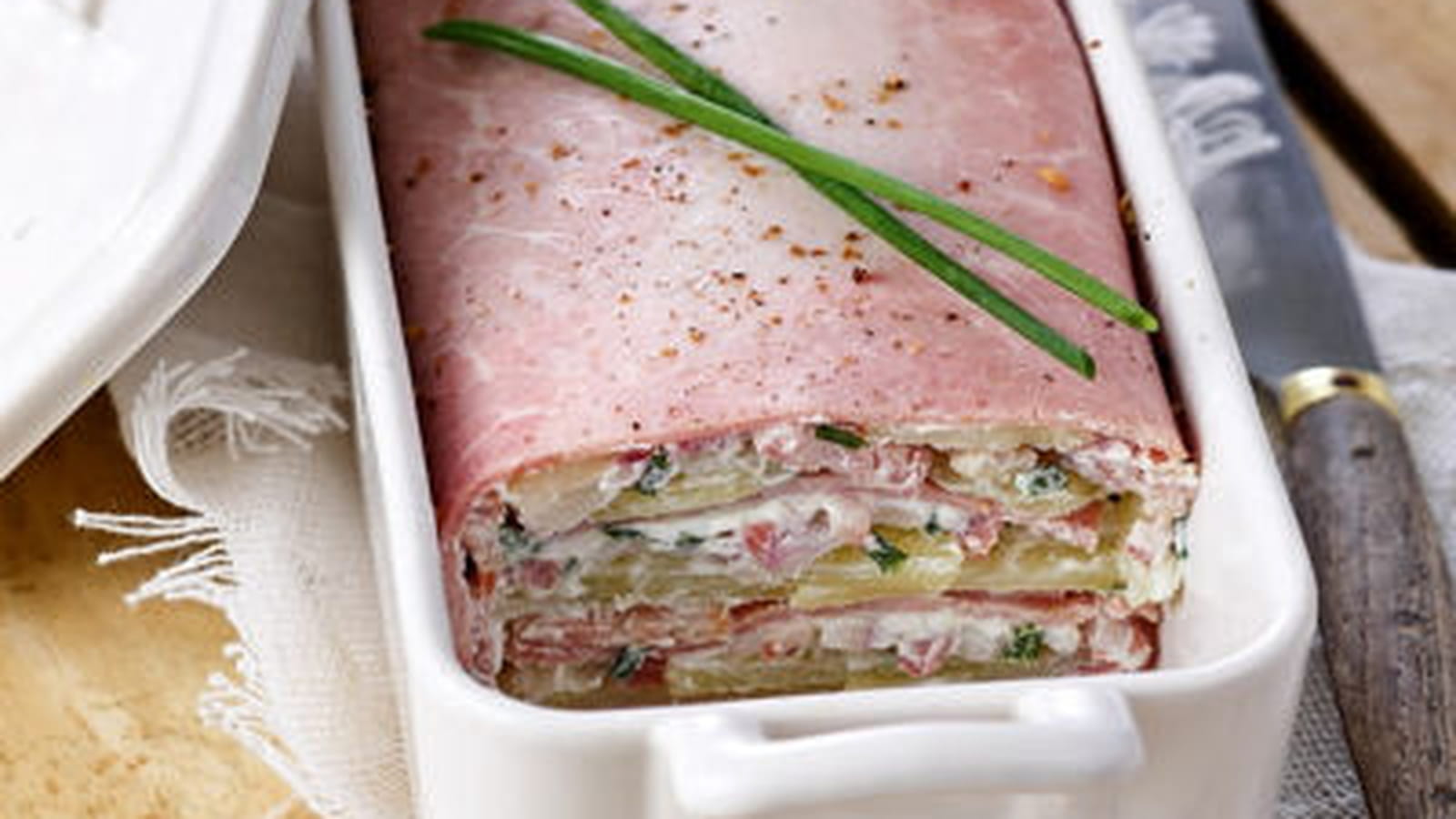 Terrine de jambon au chèvre et pomme de terre