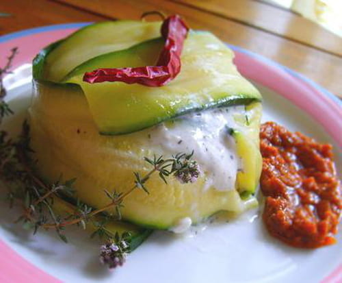 Timbale de courgette au fromage de chèvre frais