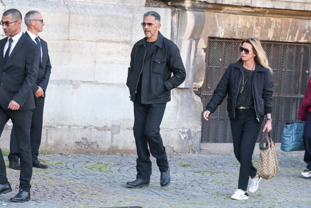 Roschdy Zem et Sarah Poniatowski aux obs&egrave;ques de Nathalie Baye &agrave; Paris