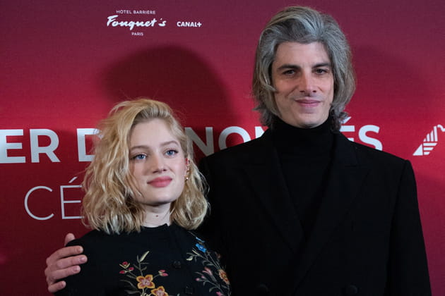 Nadia Tereszkiewicz et Micha Lescot au d&icirc;ner des nomm&eacute;s des C&eacute;sar au Fouquet's