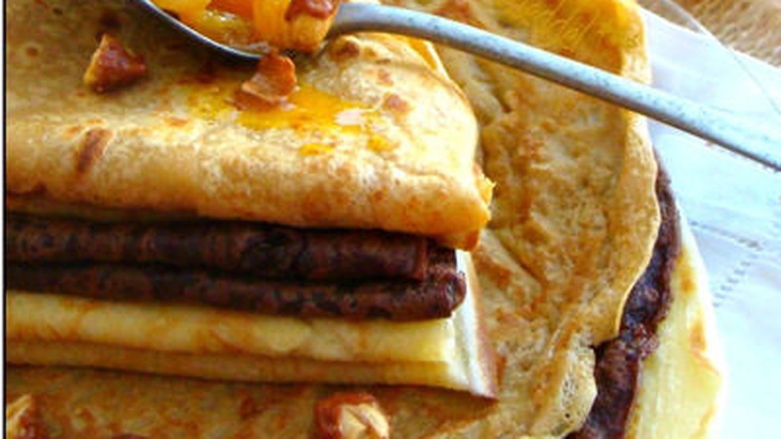 Crêpes natures, chicorée et chocolat-chicorée