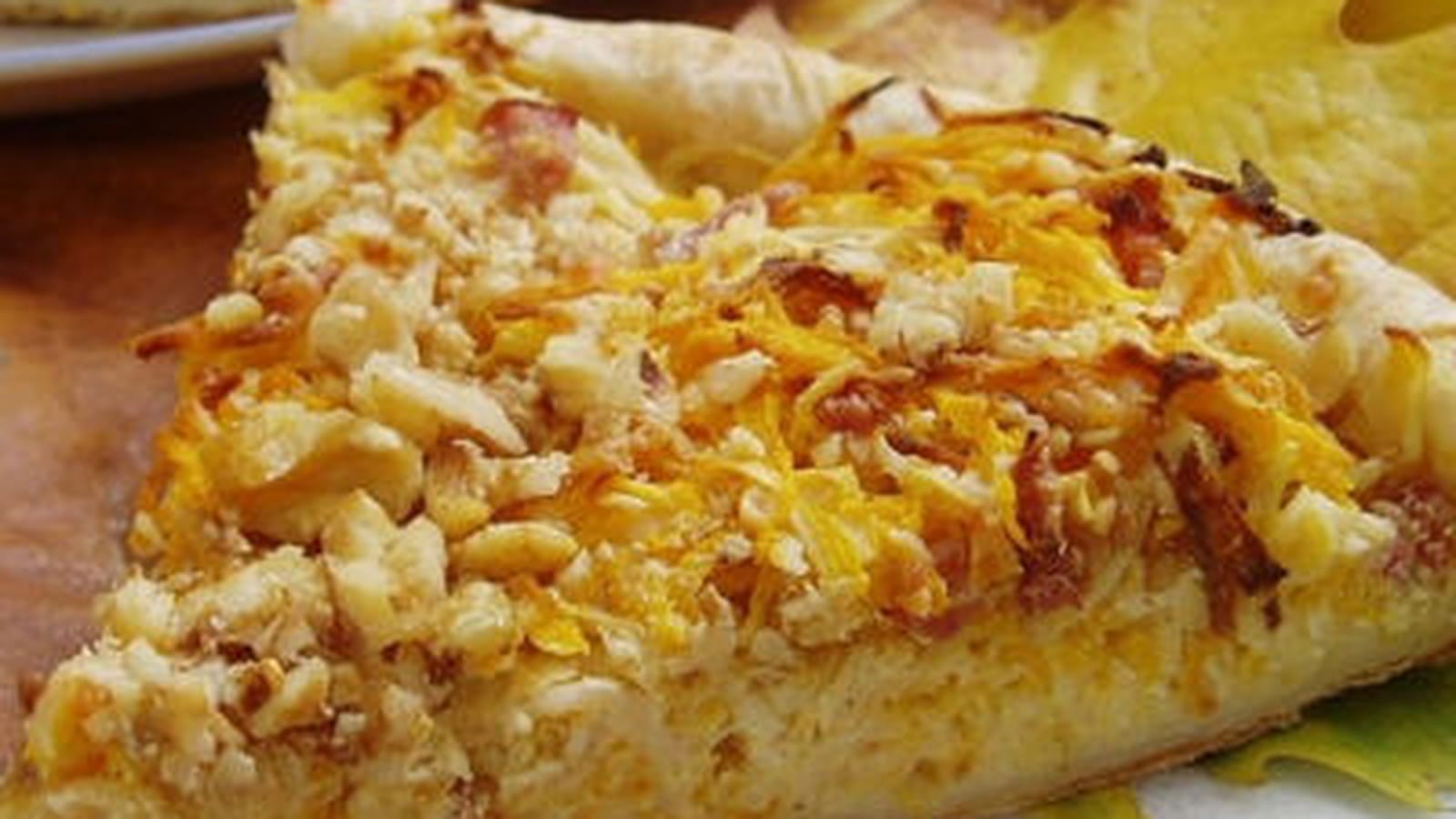 Tarte au céleri-rave, potimarron et bacon