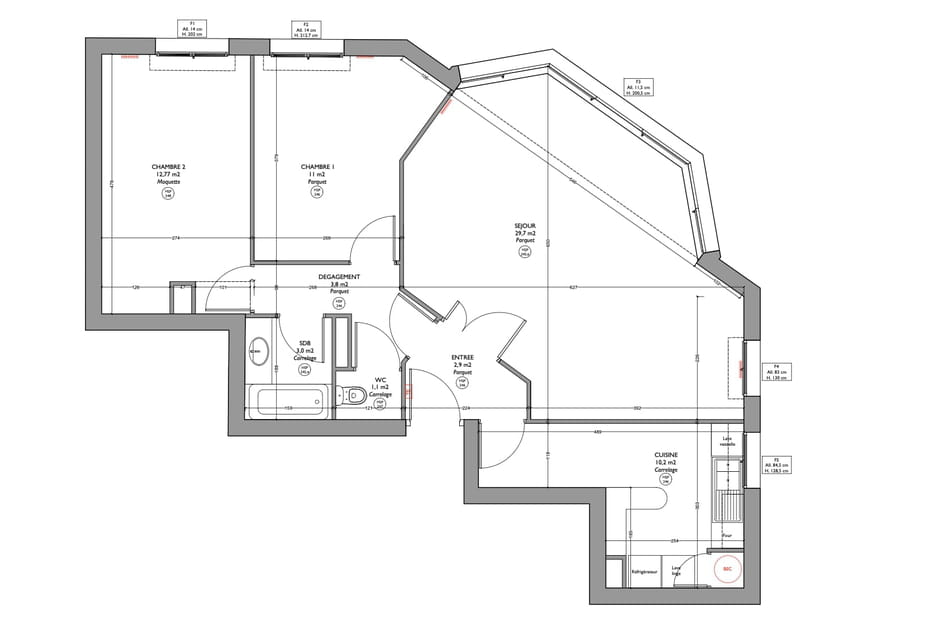 Le plan avant travaux