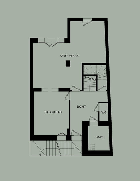 Le plan du rez-de-jardin avant travaux