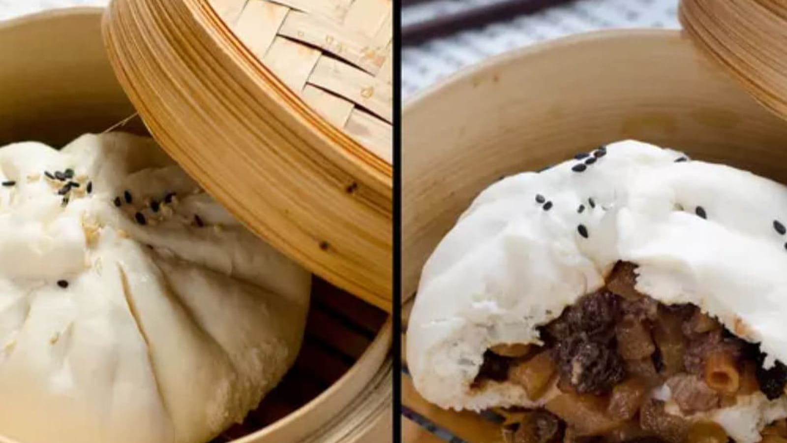 Banh Bao au canard, pommes et morilles