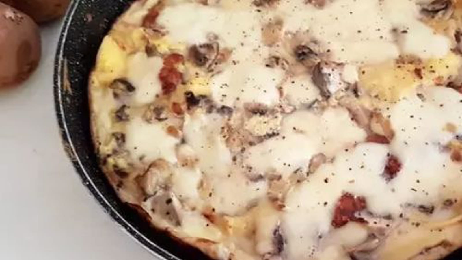 Omelette champignons et mozzarella