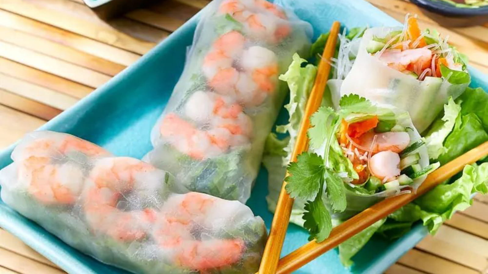 Rouleaux de printemps aux queues de gambas bio
