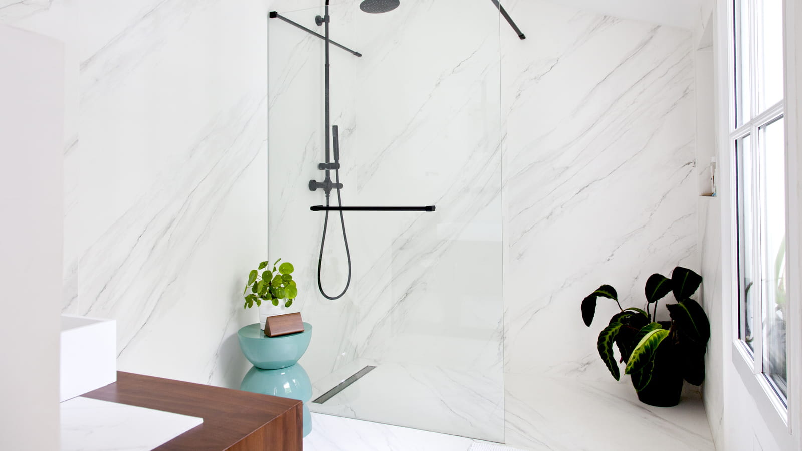 Douche en transparence