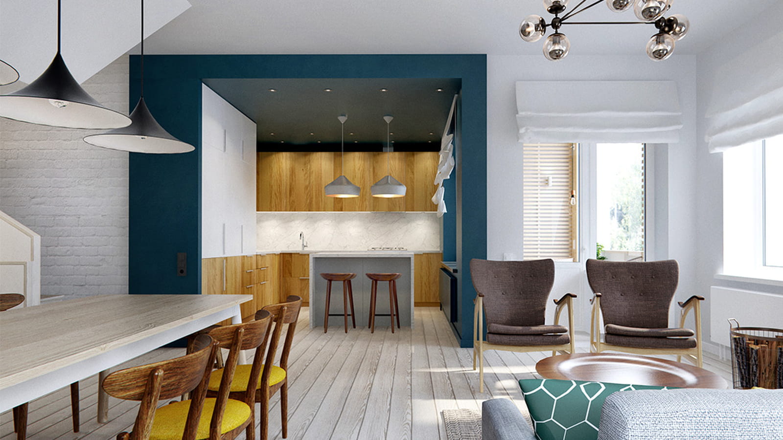 Plafond bleu 
