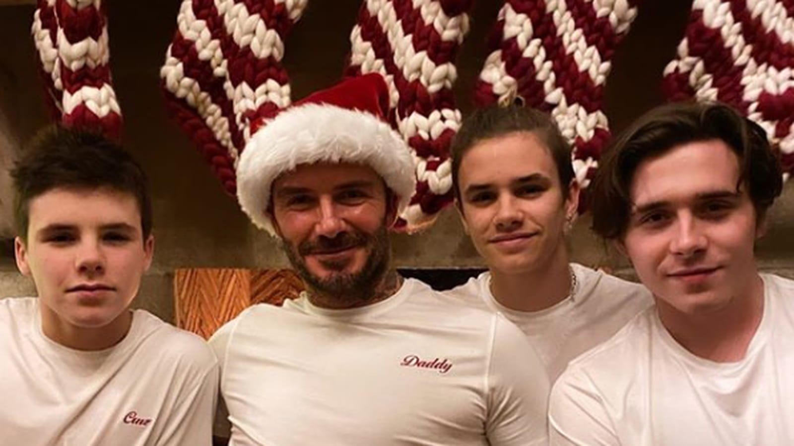 Cruz Beckham, David Beckham, Romeo Beckham et Brooklyn Beckham