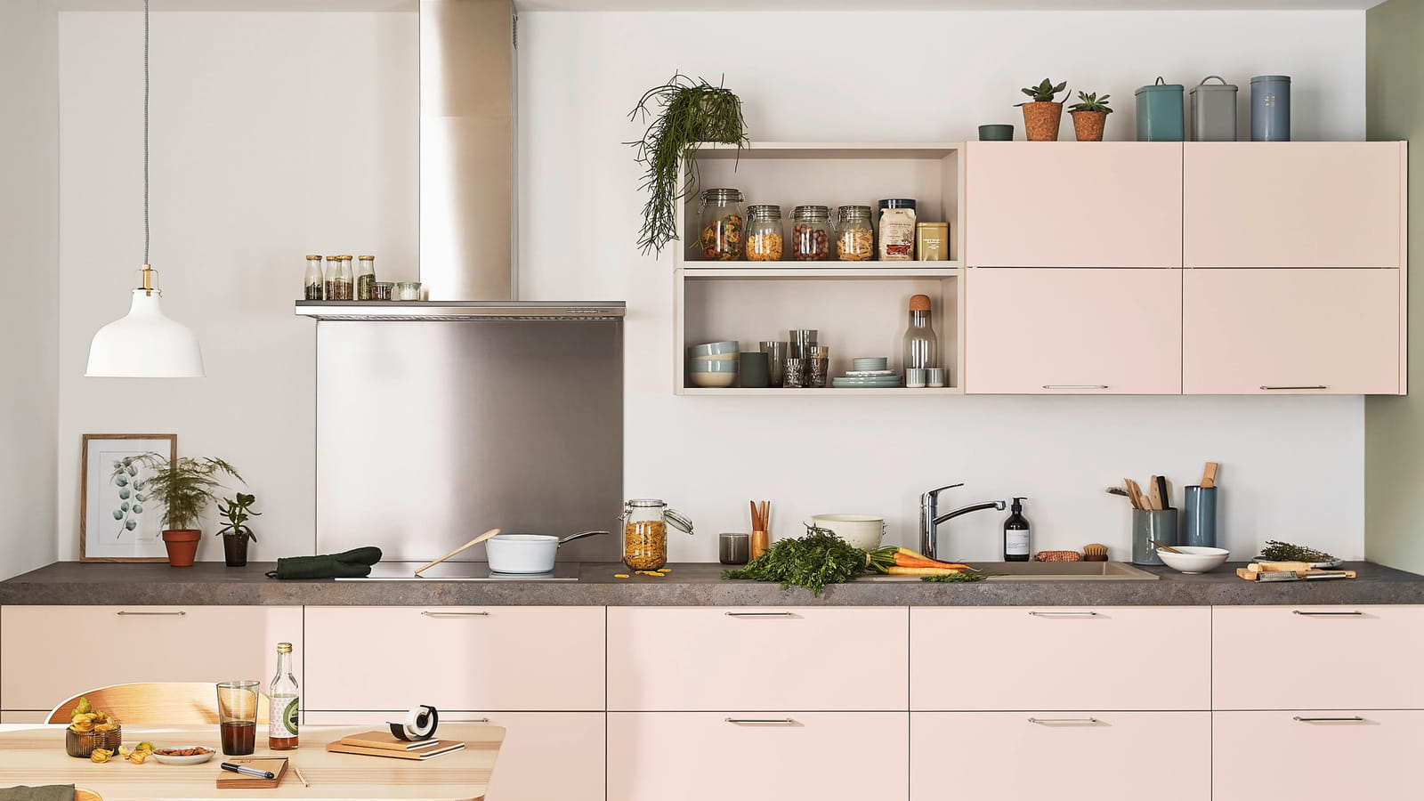 Cuisine rose pastel 