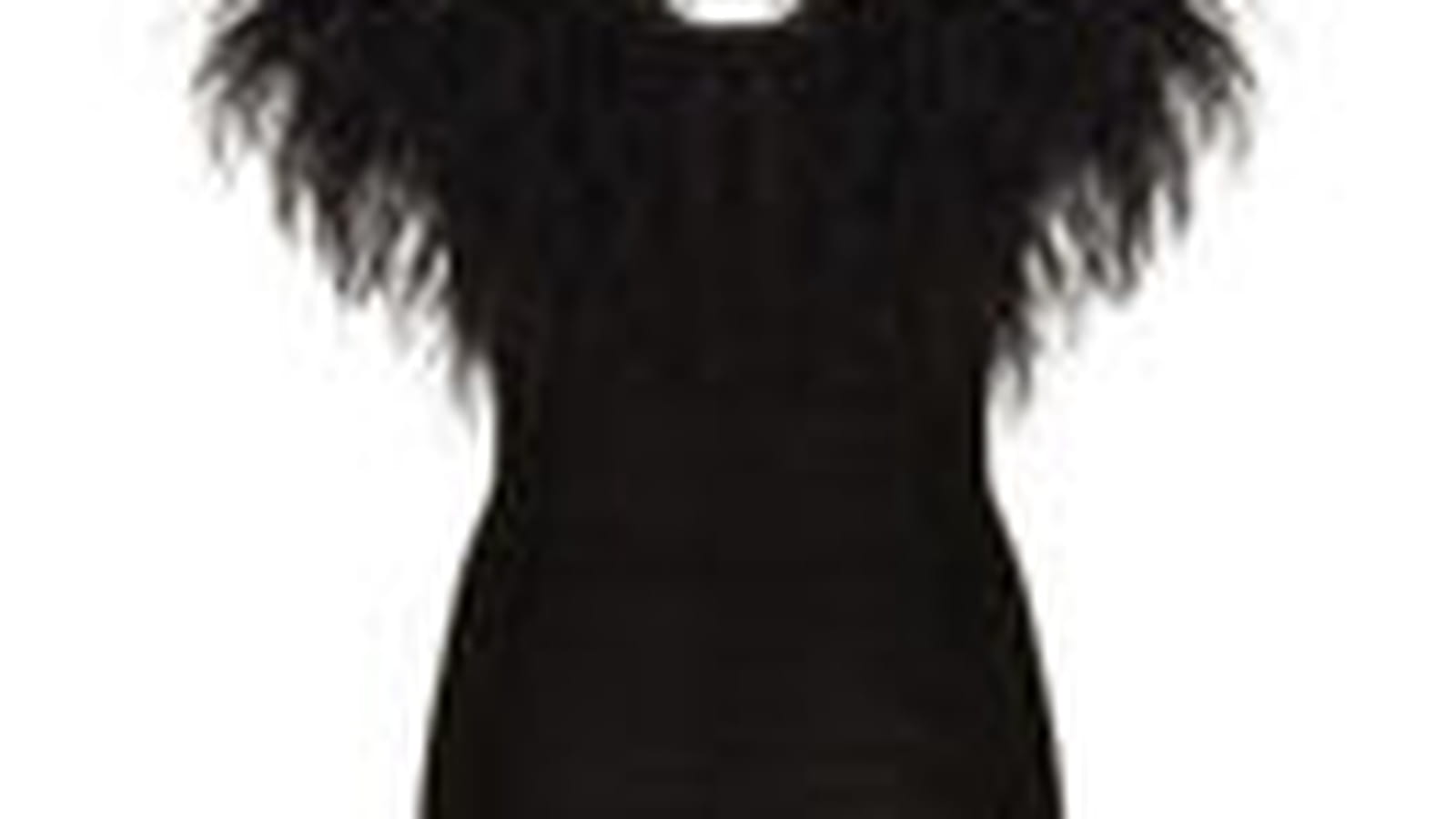 Robe noire à plumes Kate Moss et Topshop