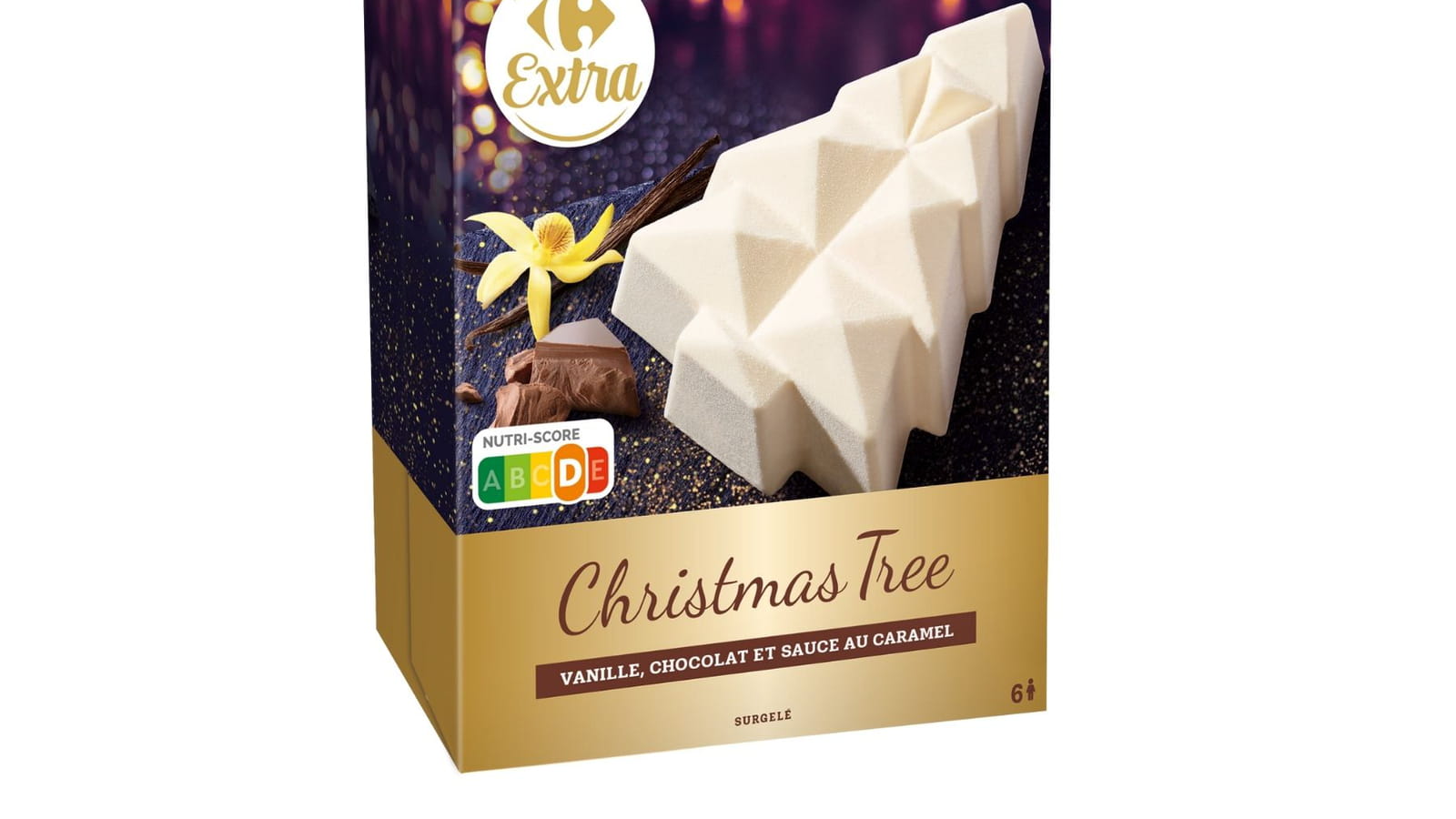Bûche sapin de noël Carrefour