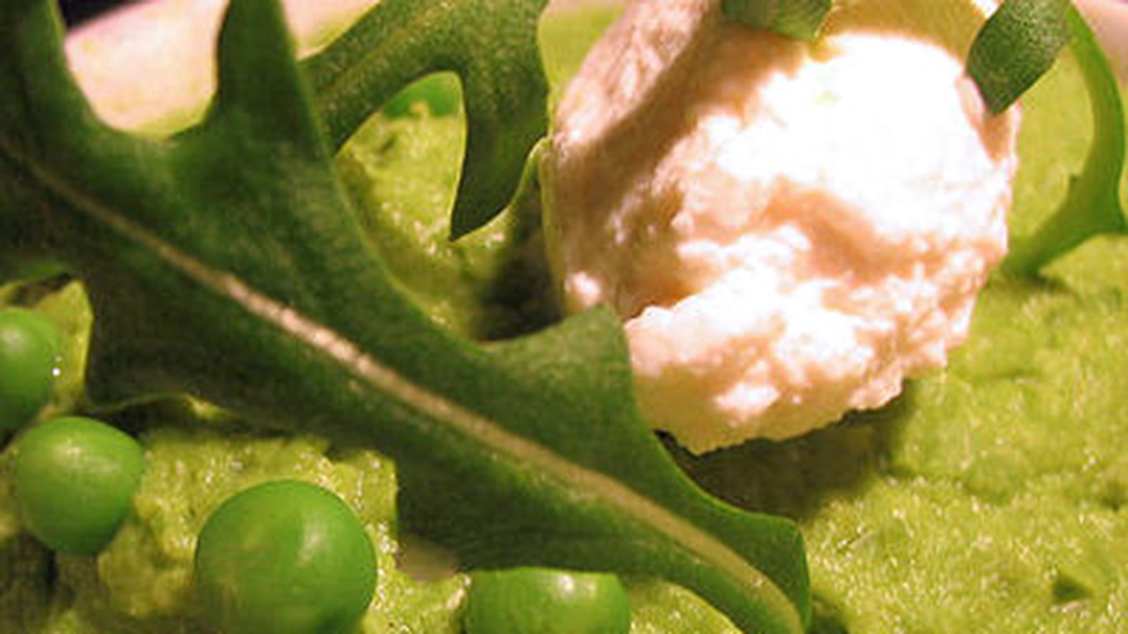 Purée de petits pois à la ricotta