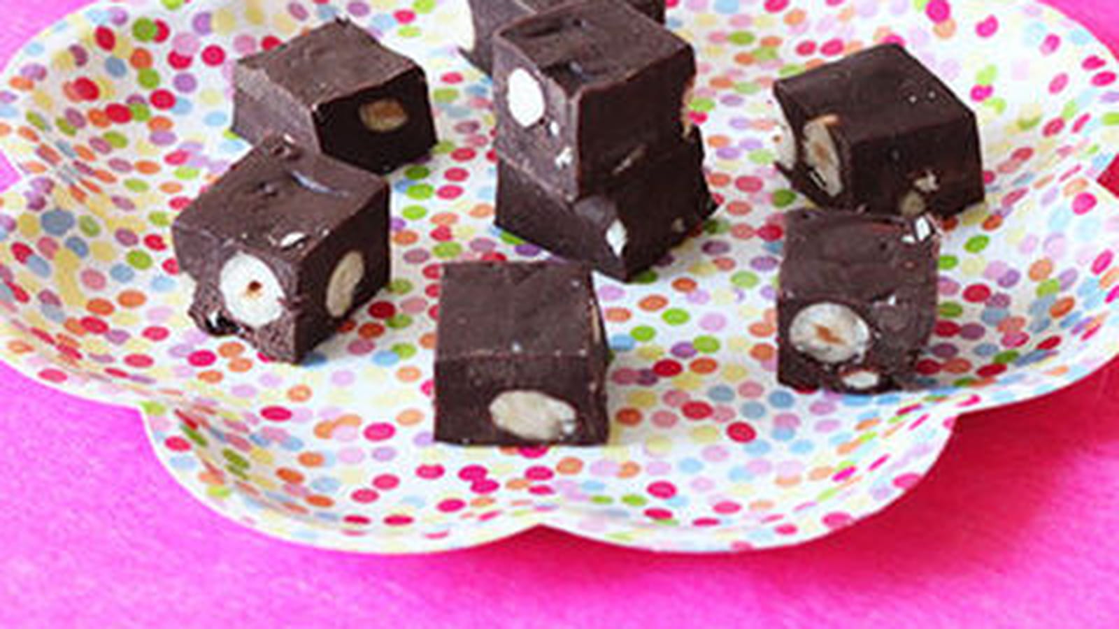 Fudges chocolat, amandes, noisettes
