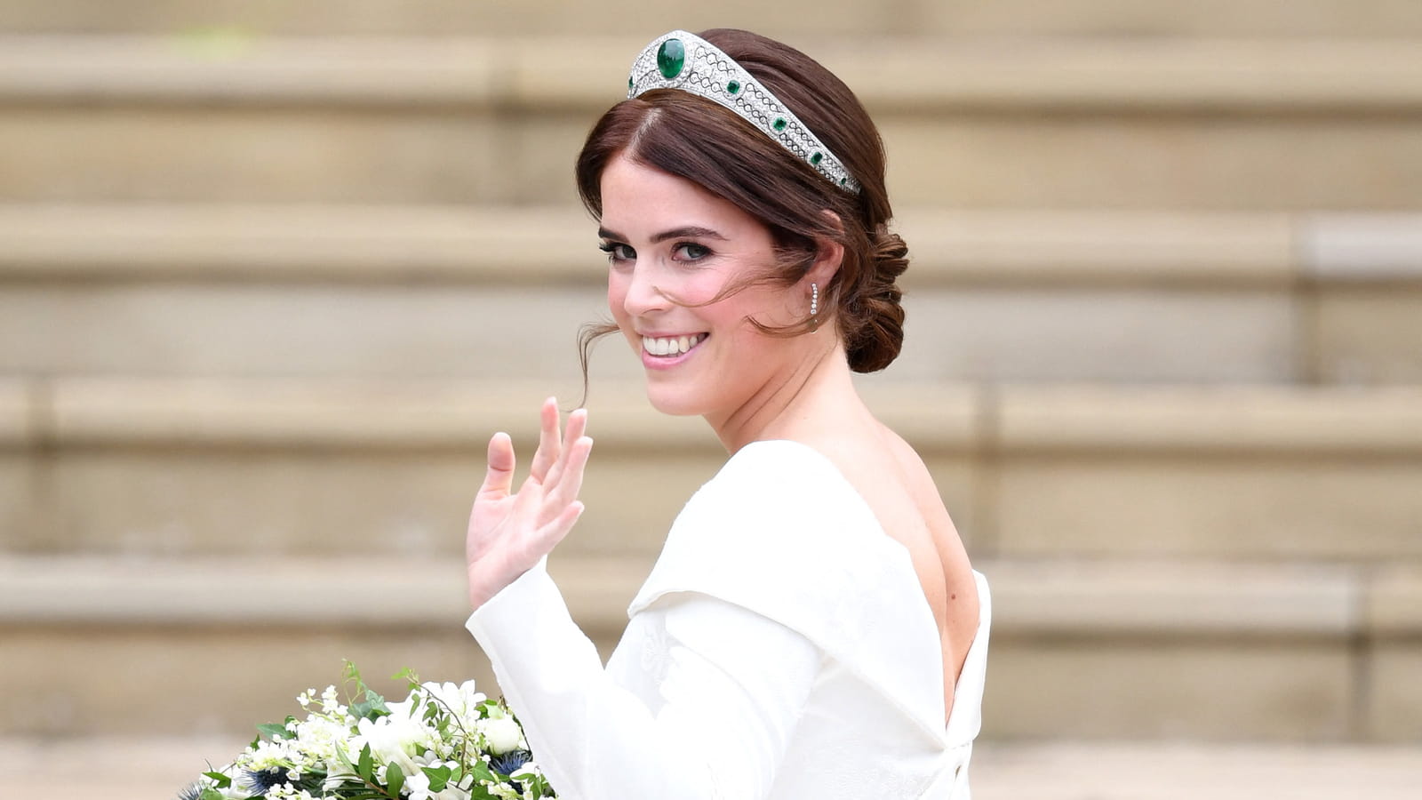 Le chignon flou de mariée d'Eugenie d'York