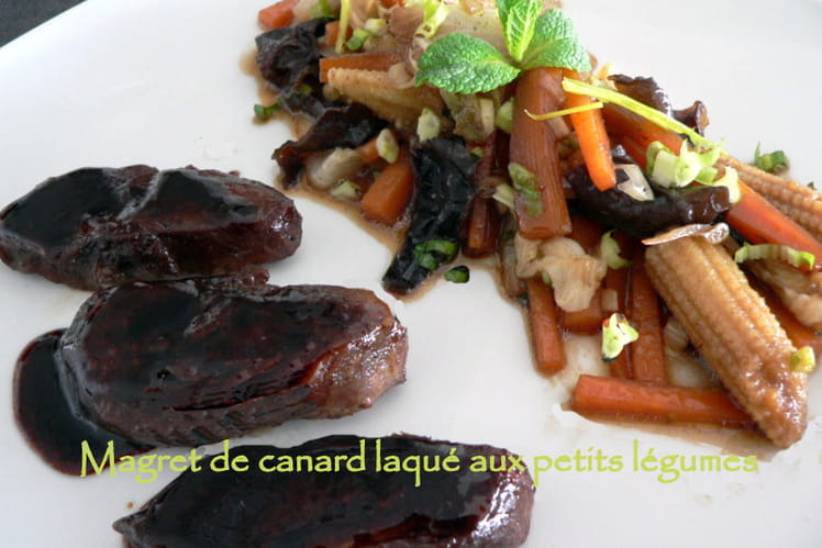 Recette de Magret de canard laqué aux petits légumes