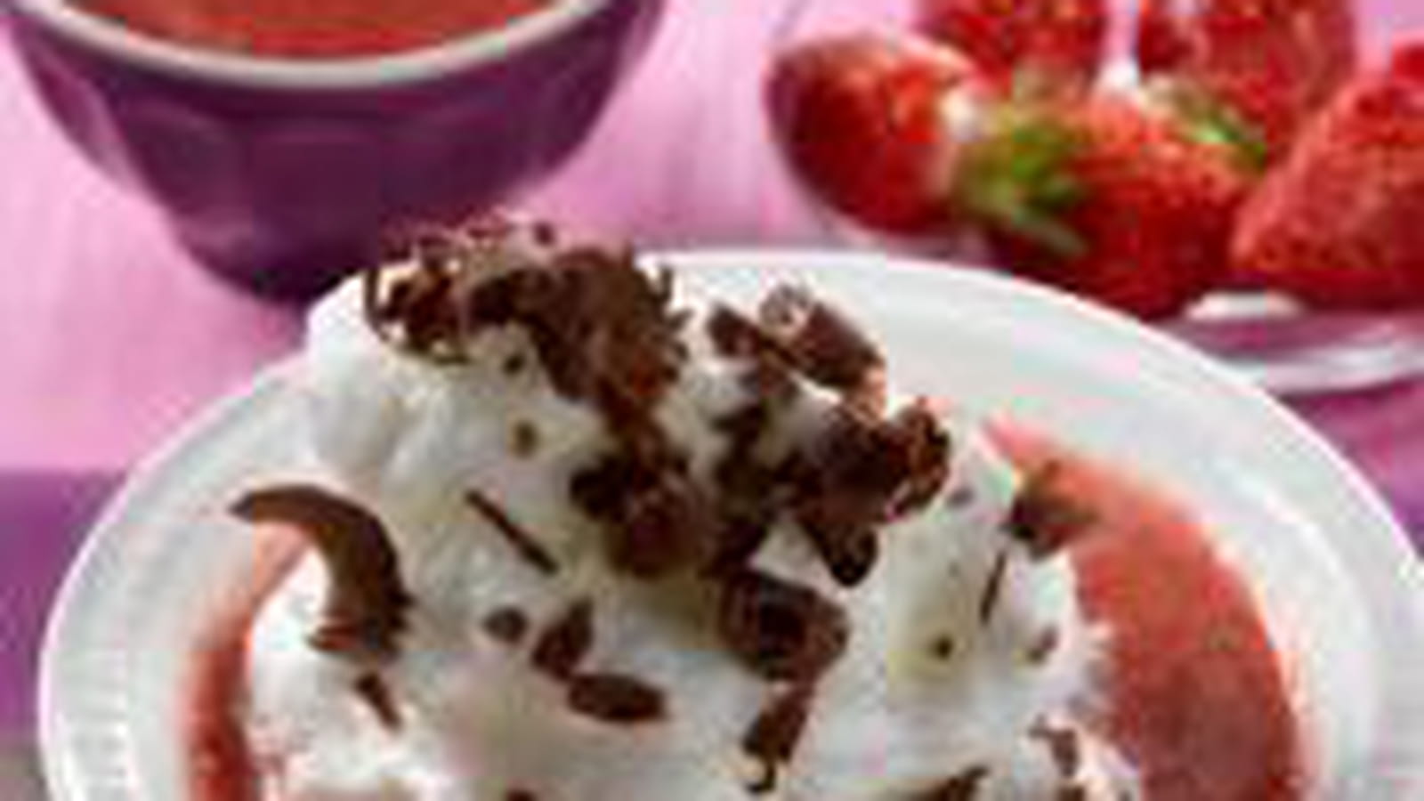 Iles flottantes choco-fraises