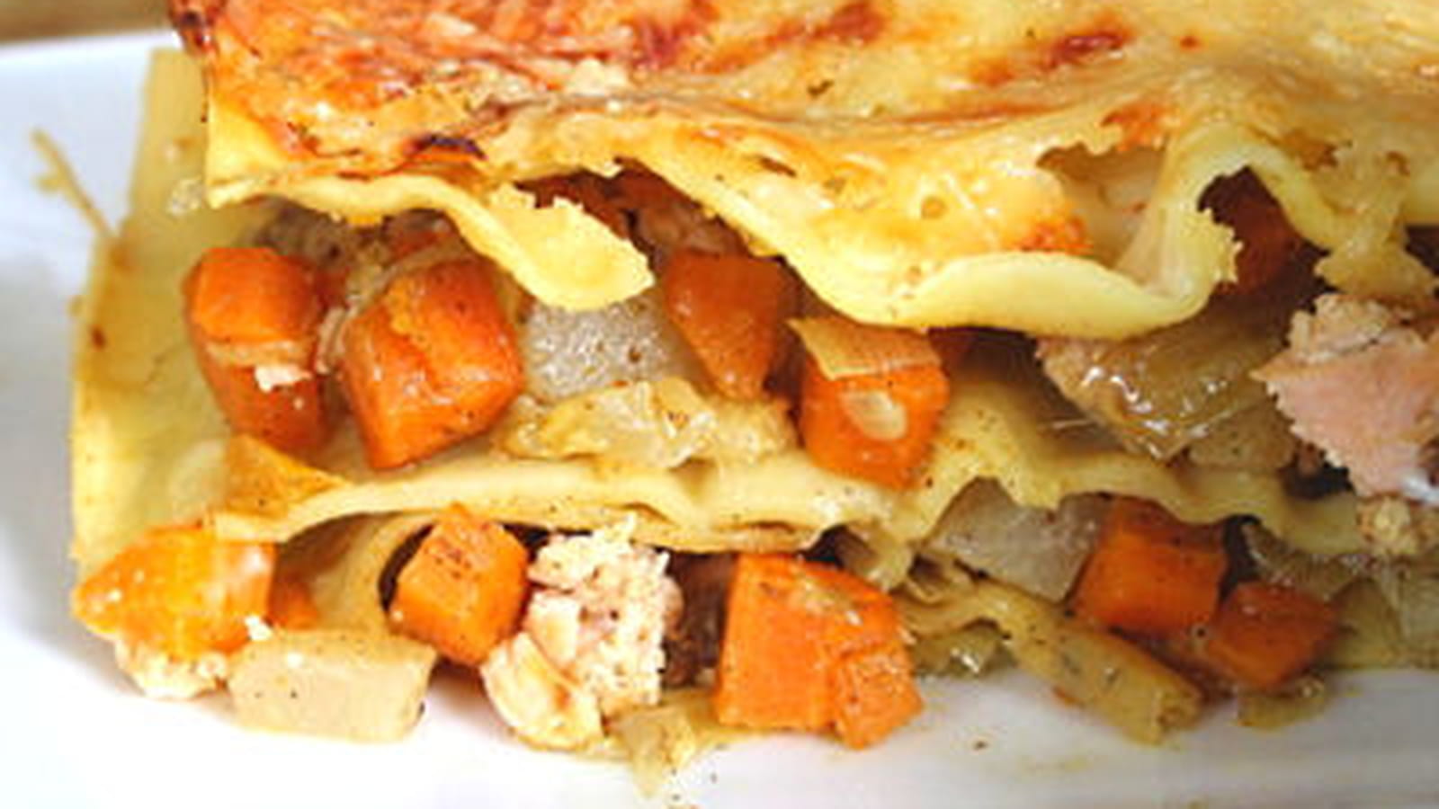 Lasagnes saumon, carottes, navets