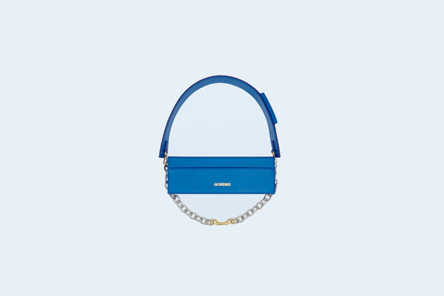 Sac &agrave; main en cuir bleu "Le Ciu Ciu" de Jacquemus