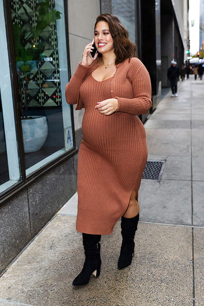 Ashley Graham en robe en laine