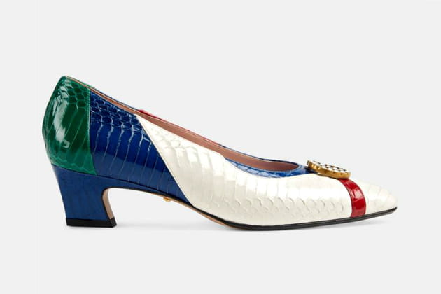 Escarpin en peau de serpent de Gucci