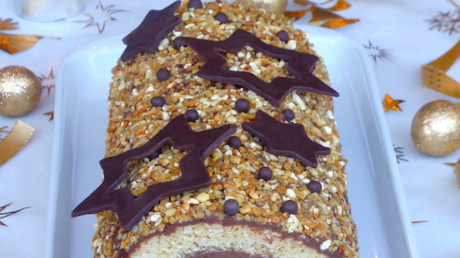 Bûche de Noël roulée au chocolat facile et rapide {vegan}