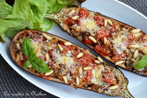 Aubergine farcie végétarienne