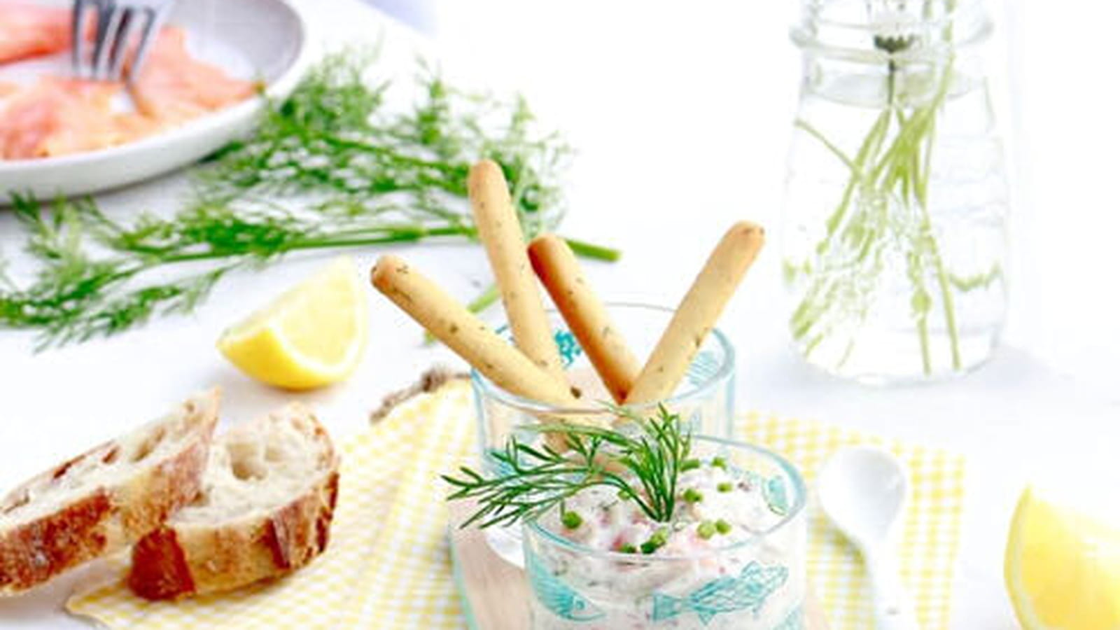 Tartinade au saumon fumé, tofu, aneth et citron