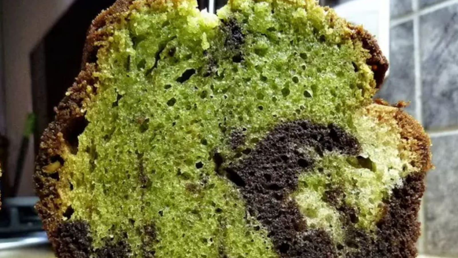 Cake marbré à la pistache