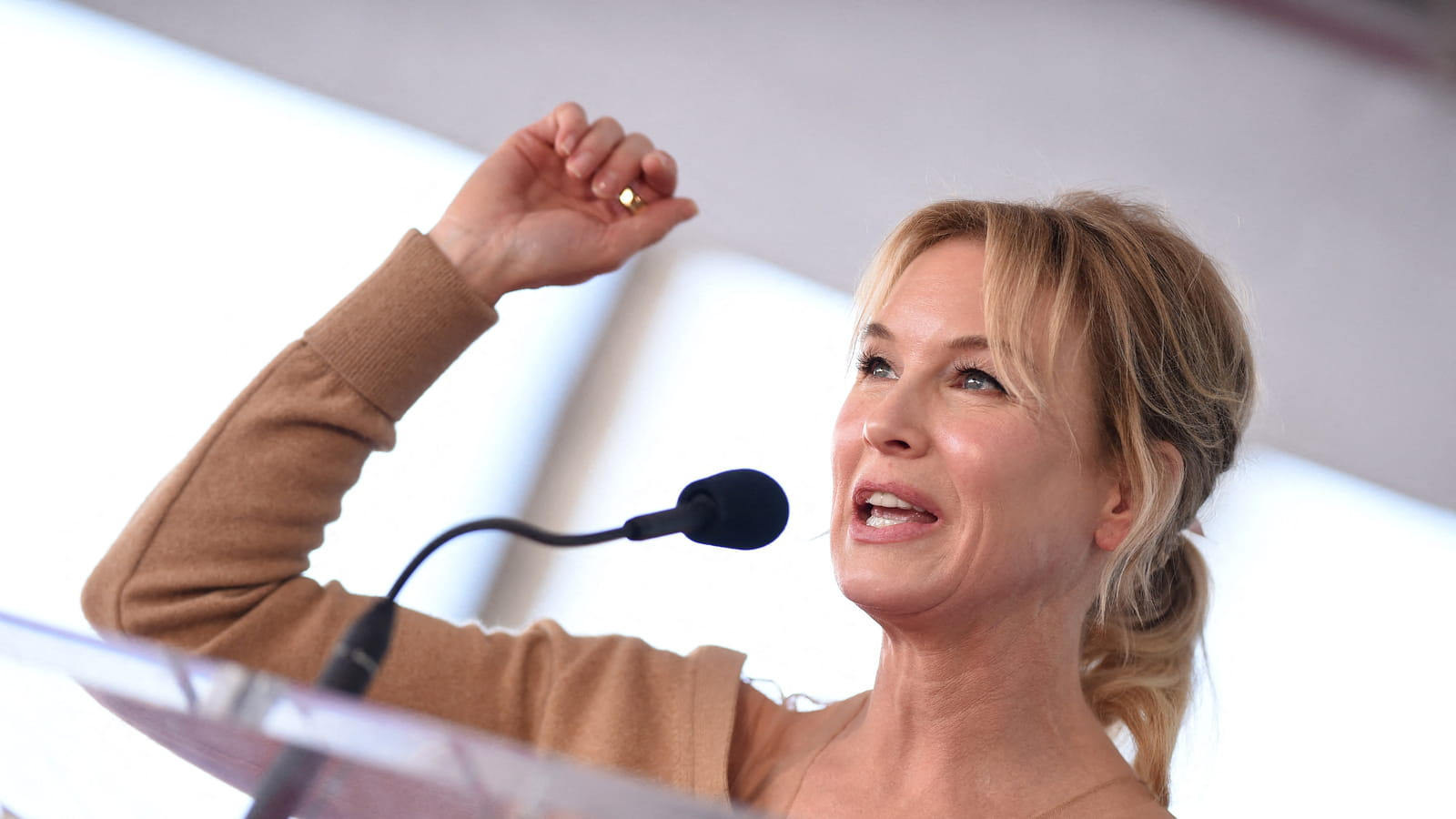 La queue-de-cheval bouclée de Renée Zellweger