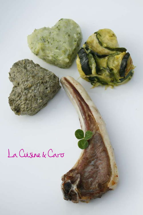 Côte d'agneau et légumes verts de la Saint-Patrick