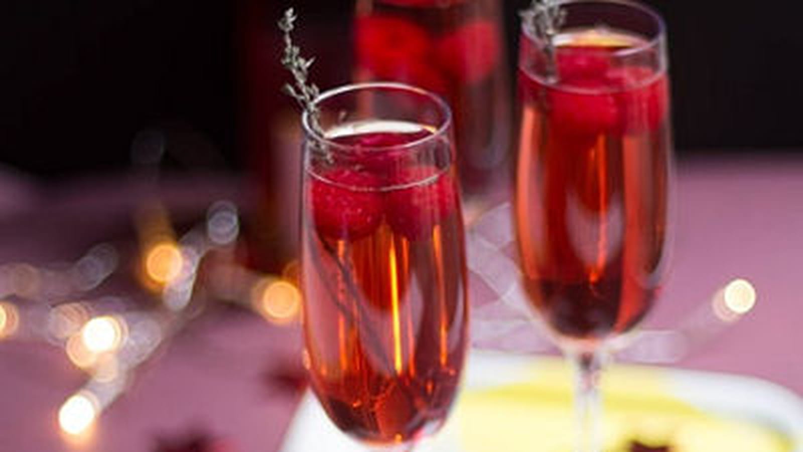 Cocktail champagne fruits rouges