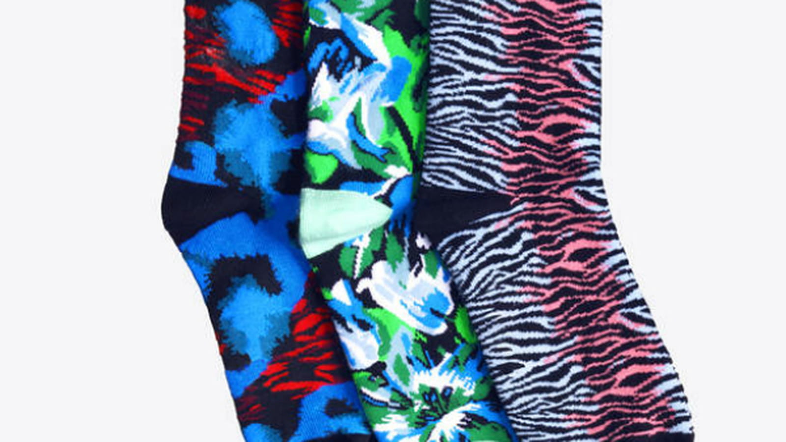 Lot de chaussettes imprimées bleu et rouge