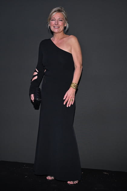 Anne-Elisabeth Lemoine en robe one shoulder &agrave; d&eacute;coupes