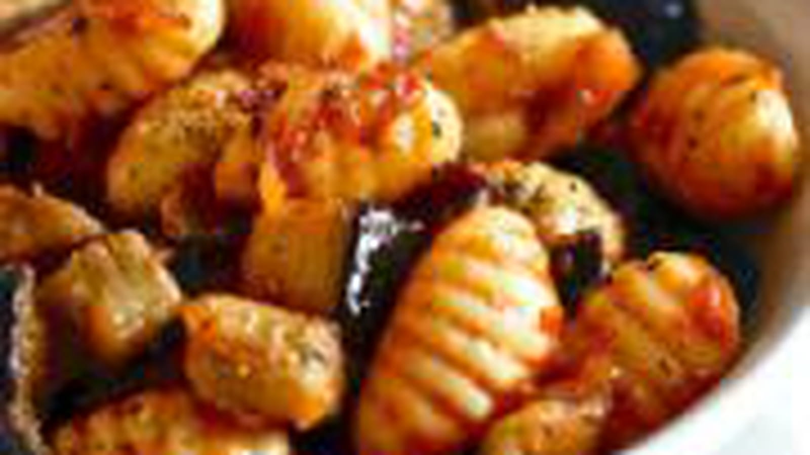 Gnocchi, Tomacouli et aubergine