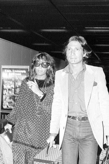 Romy Schneider en ensemble imprimé